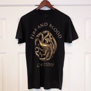 Game of Thrones Tee Shirt 50% Cotton Officially Licensed Targaryen Crest Dragon